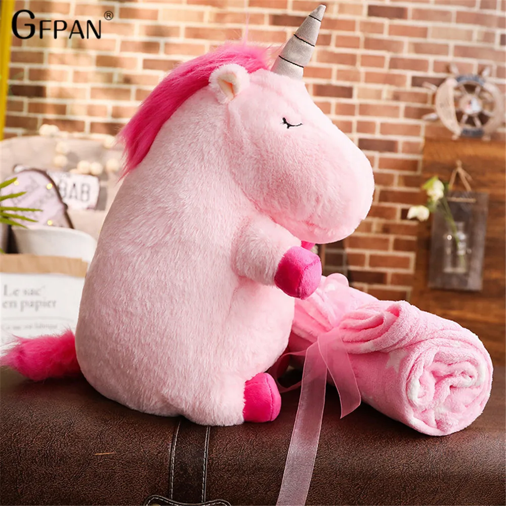 Caliente 50 cm Kawaii Unicornio muñeca de juguete de Peluche con manta suave Animal Peluche caballo Unicornio Peluche juguetes para niños Navidad regalo Caliente 50 cm Kawaii Unicornio muñeca de juguete de Peluche con manta suave Animal Peluche caballo Unicornio Peluche juguetes para niños Navidad regalo