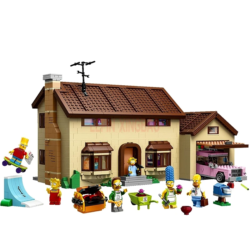 LP 16004 Симпсоны KWIK E MART + 16005 Симпсон семейная модель строительные блоки для детей