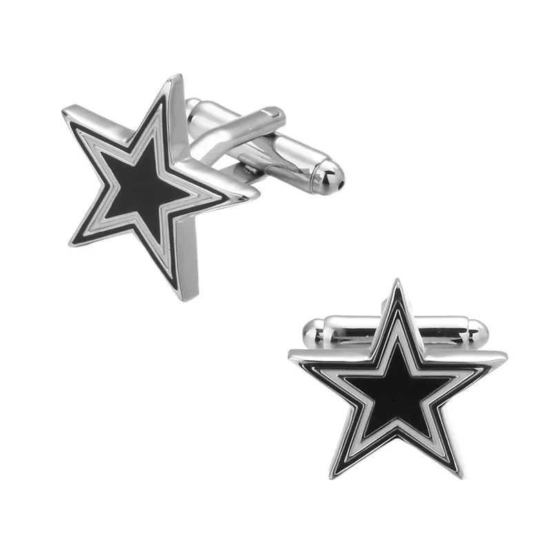 C-MAN Jewelry Five-pointed star Cufflinks for Mens High Quality Brand Enamel Animal Cufflink mosaic Crystal 2017 Newest Hot antique cufflinks