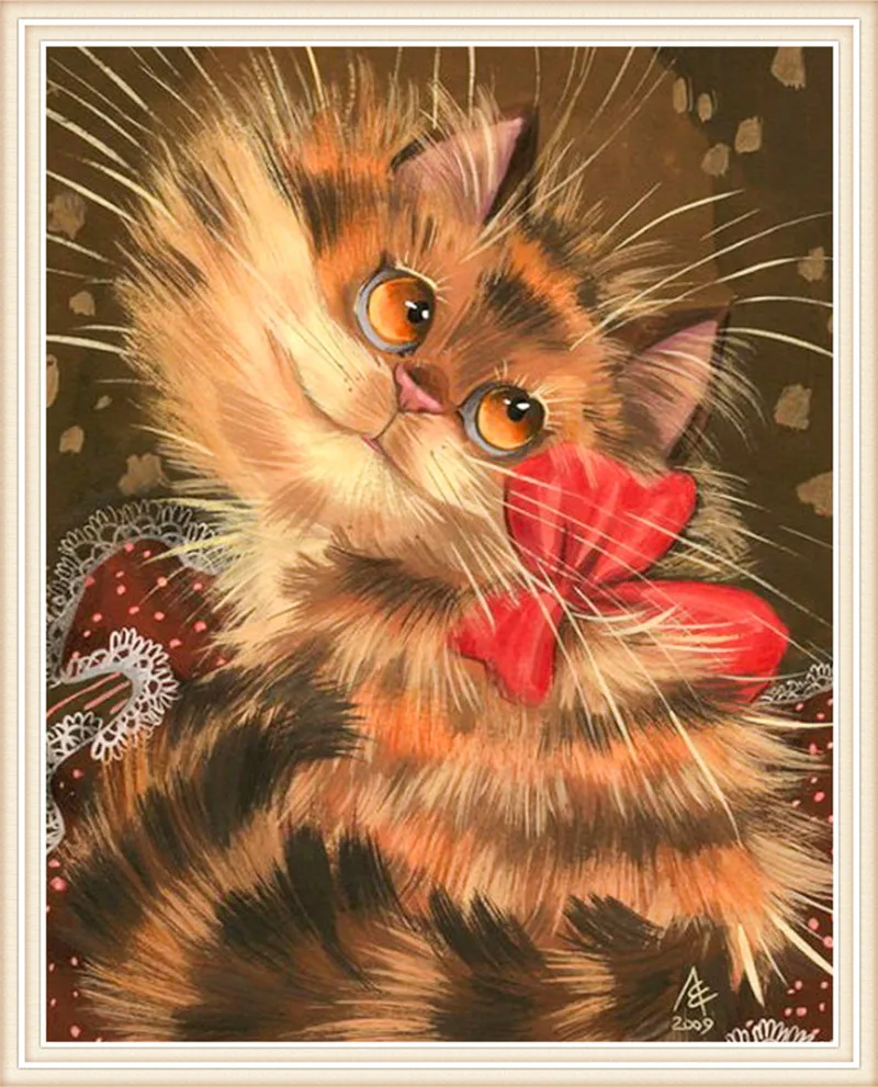 

Christmas Bow cat cube drill Cross Stitch Rhinestone Diy Diamond Paintings Embroidery needlework diamond painting