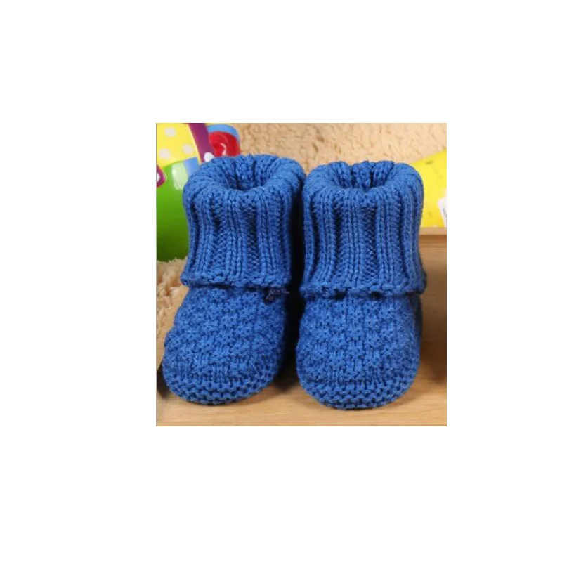 Новые осенне-зимние шерстяные детские носки для малышей плотные детские носки ручной работы - Цвет: DBlue
