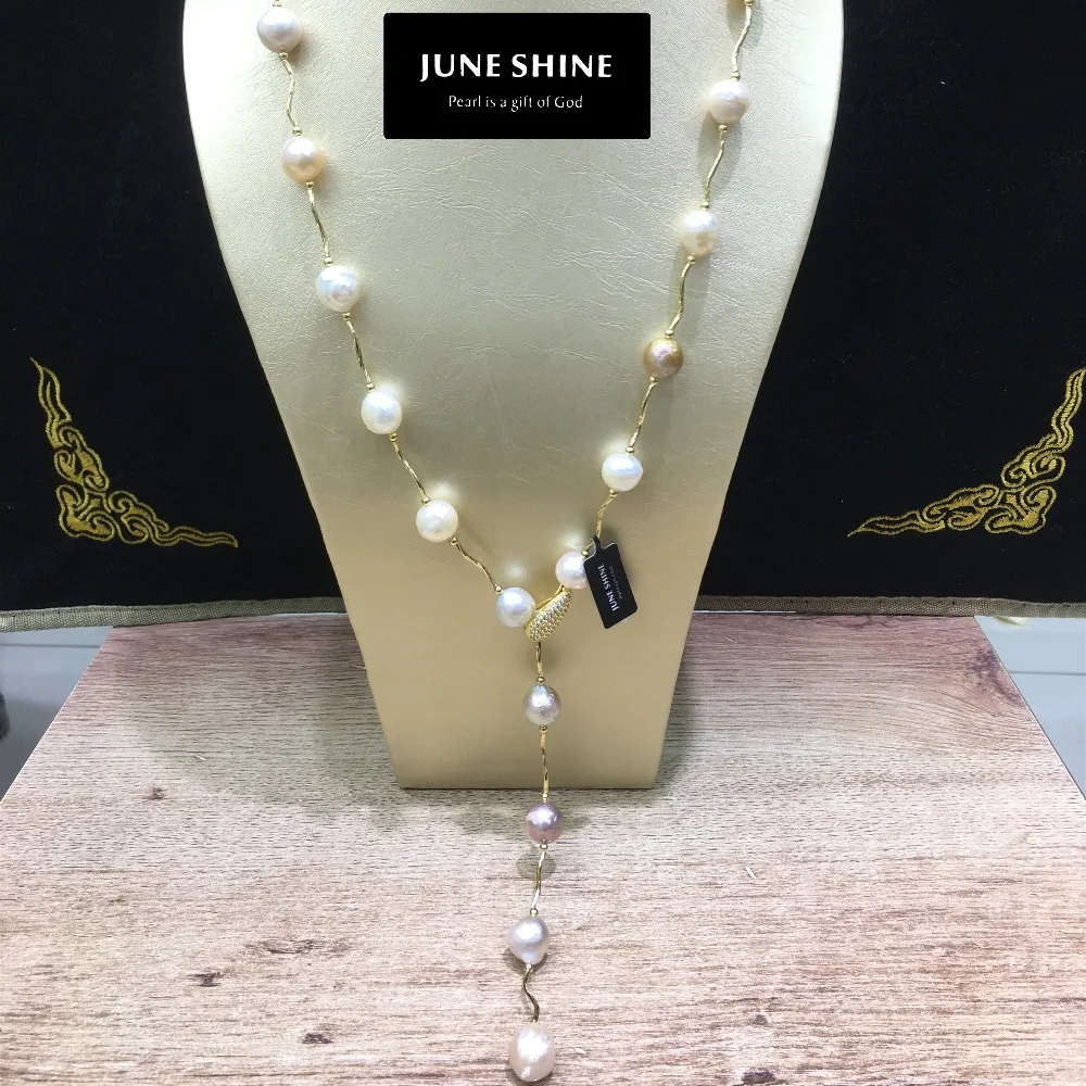 

NL011 freshwater pearl necklace, barogue style pearl, sweater chain,