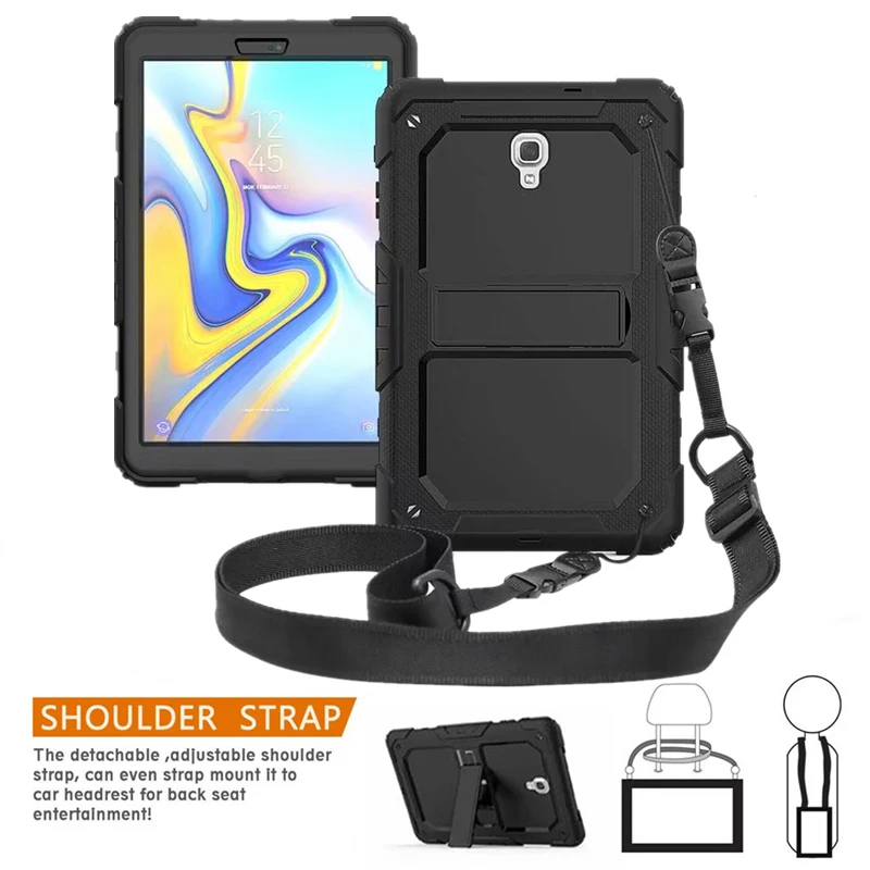 

Case for Samsung Galaxy Tab A A2 10.5" T590 T595 T597 tablet Kids skin Safe Shockproof Armor hard cover+ Stand Hold & Neck Strap