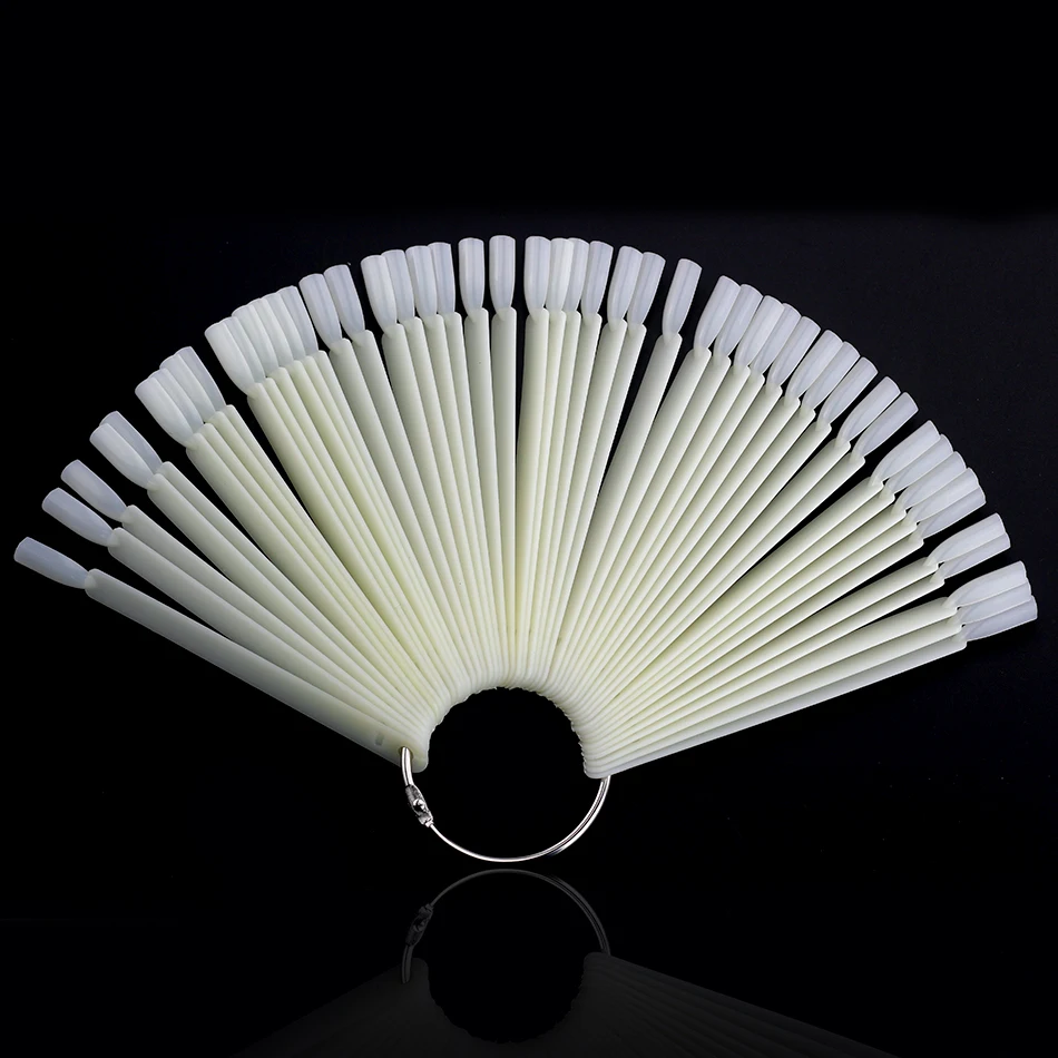 50pcs/1 pack Fanshaped False Nail Practice Equipment Nail Art Tool for