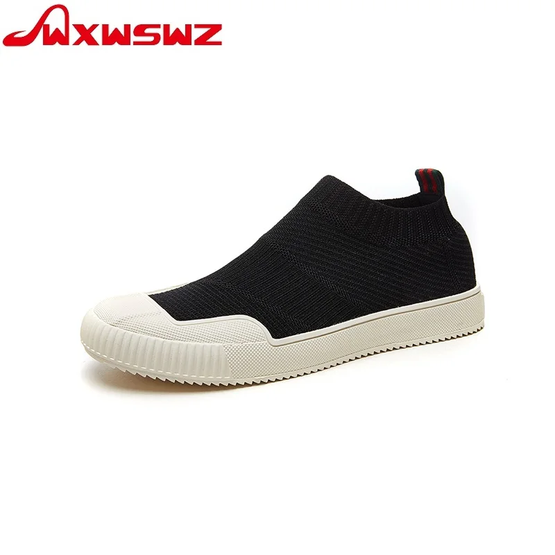 

WXWSWZ Slipper Woman 2019 New Flying Weaving Mesh Permeable Port Wind Flat Bottom Leisure Lazy Pedal Women Shoes