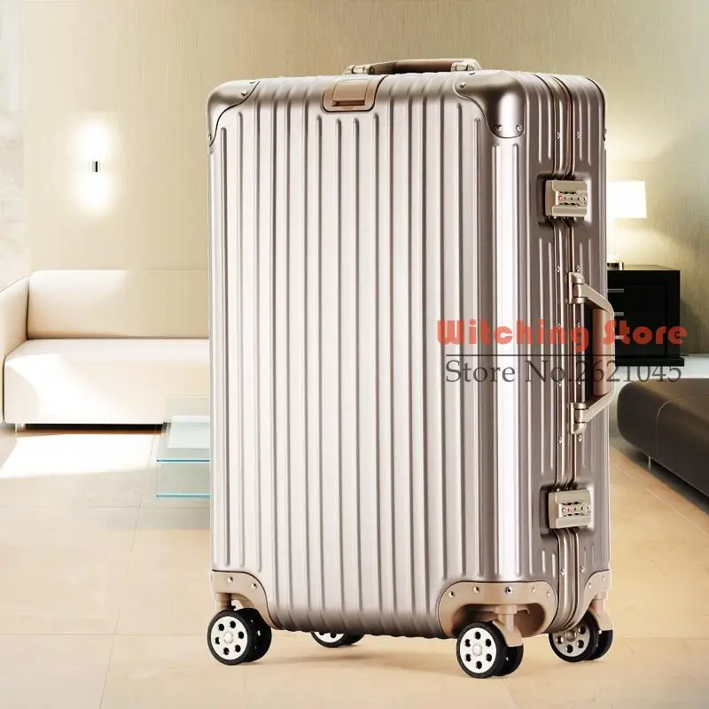 26 INCH  202426# , luggage business universal wheel aluminum magnesium alloy rod metal suitcase board box #EC FREE SHIPPING