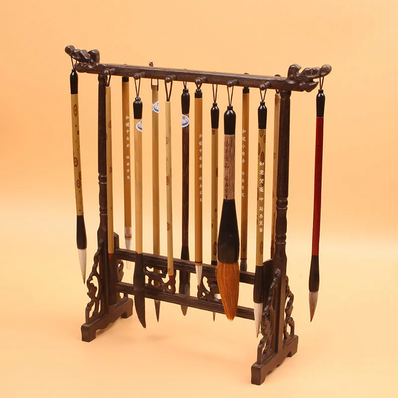 Advanced Calligraphy Brushes Pen Holder Chicken Wing Wooden Brush Pen Hanging Simple Retro Brush