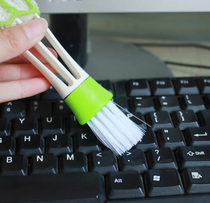 Double Head Car Louver Window Cleaning Brush Instrument Dust Removing