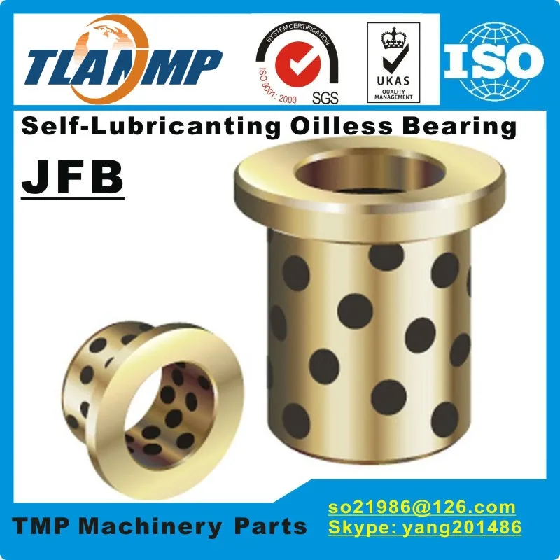 JFB1418 / 1418F (Размер: 14*20*18/27*3 мм) Фланцевая твердая смазка Графитовая латунная втулка