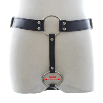 camaTech PU Leather Vibrating Butt Plug Harness Male Chastity Belt Device with Vibrator Anal Plug Thong Panties for Men Sex Toys 5