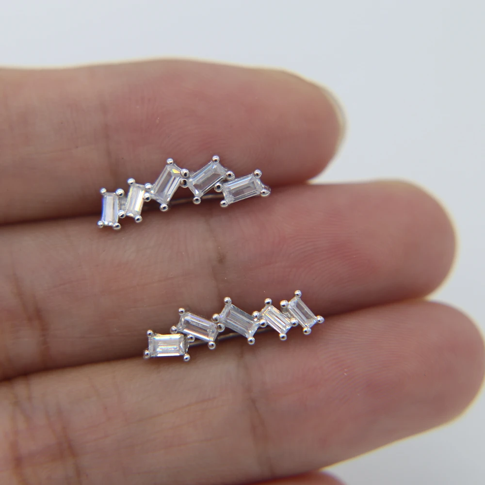 Серьги с кубическим цирконием из стерлингового серебра 925 пробы с кристаллами циркония для женщин