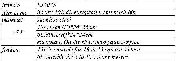 10L Роскошная ножная педаль из нержавеющей стали goldpated контейнеры для мусора металлическая мусорная корзина мусорное ведро из нержавеющей стали LJT025