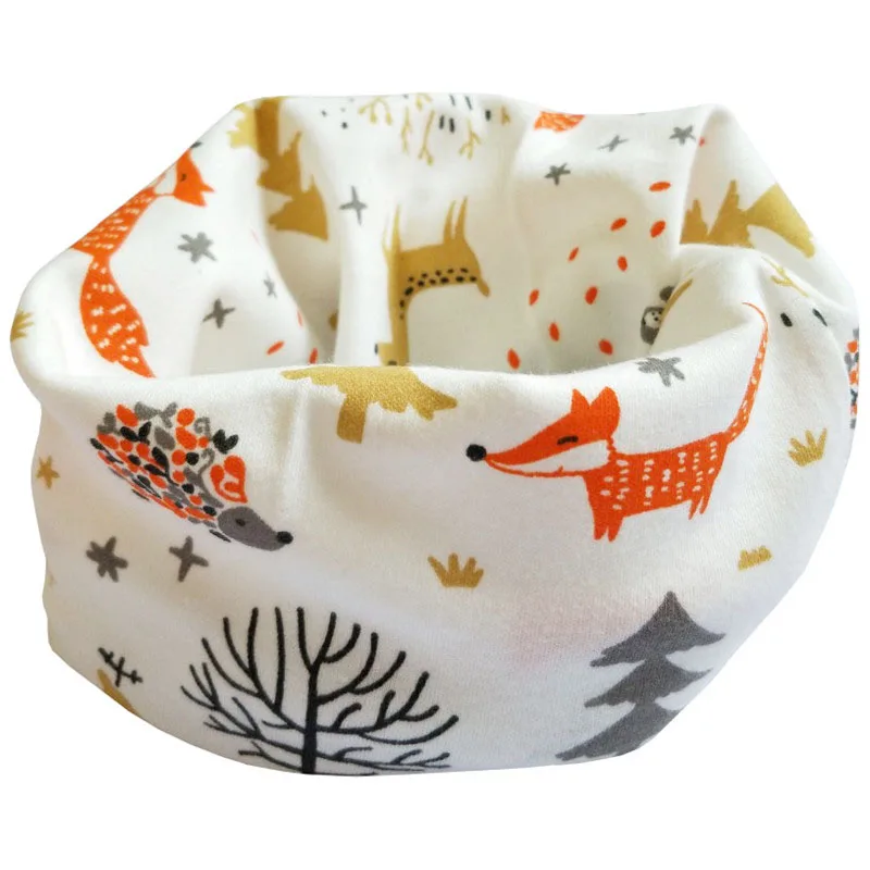 Осенне-зимняя хлопковая детская шапка, Детские шапочки, шапка для мальчиков и девочек, шарф, детский шейный платок, уличная ветрозащитная теплая детская шапка для путешествий - Цвет: rabbit fox scarf