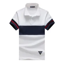 Новые летние Повседневное Для мужчин Поло рубашка одноцветное поло Для мужчин Модная волна большой Размеры полосатые рубашки-поло короткий рукав Для мужчин