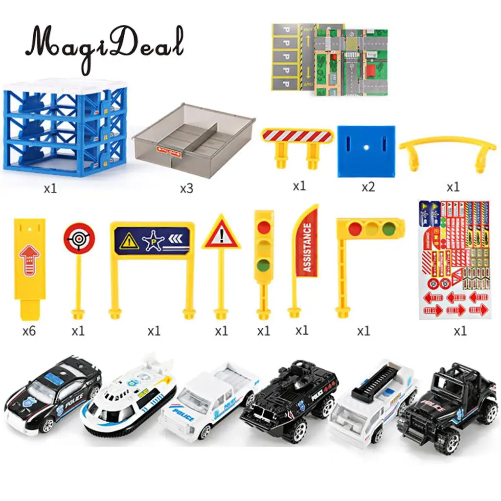 Kids Educational Three-layer Drawers Car Garage Box Storage Parking Lot Building Playset Children Educational Toy
