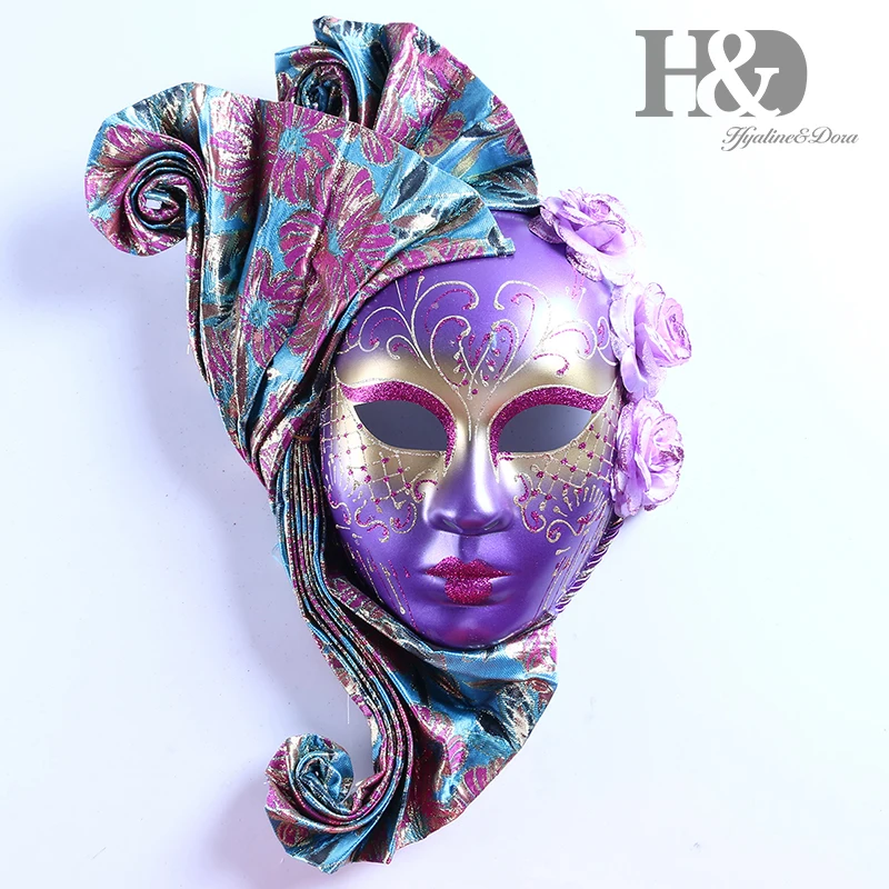 H&D Headpiece Full Face Masquerade Venetian Mask Masquerade Wall