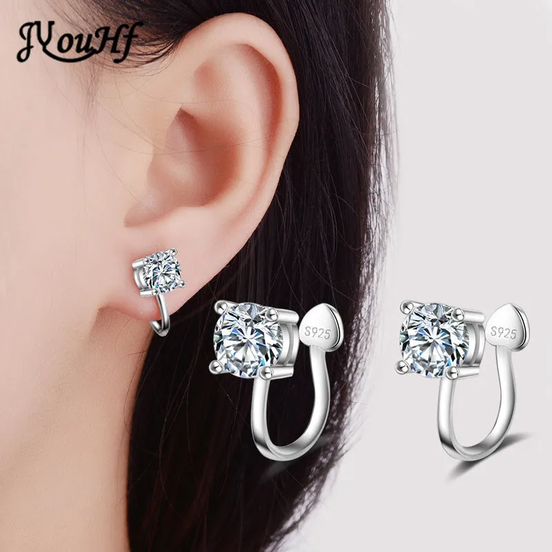 JYouHF Мода маленькая 4 мм/6 мм циркон Кафф серьги клипсы без пирсинг в форме сердца