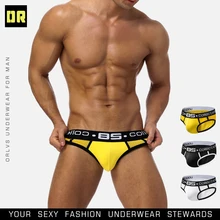Bs marca sexy underwear men briefs cuecas homens biquini deslizamento homme breve bolsa gay malha jockstrap bs107