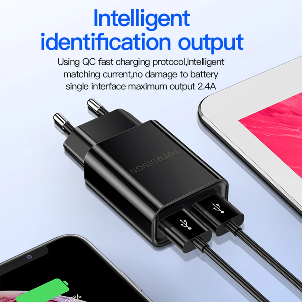 2.4A зарядное устройство для телефона 2 порта USB для iPhone X Xs Max двойной настенный адаптер для быстрой зарядки EU US для Xiaomi samsung huawei