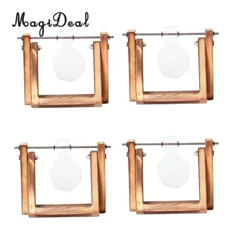

4pcs Ball Shaped Tabletop Hanging Flower Vase Air Plants Hydroponic Pot with Wooden Stand for Office Home Decor -1 Beaker