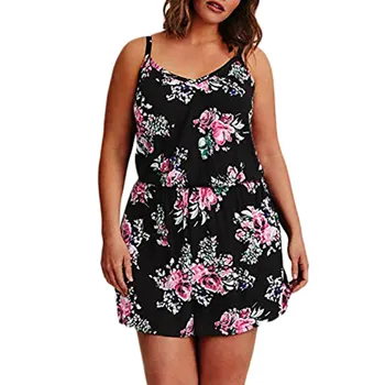 

Women Beach Rompers Female 2019 Summer Print Floral Casual Short Jumpsuit Sleeveless V-Neck Bodycon Sexy Party Playsuit #618