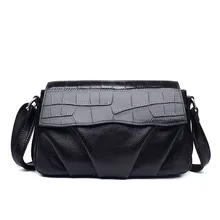 

Leather handbags Small Shoulder Bag New 2018 Simple Wild Casual Crocodile Pattern Leather Shoulder Bag Messenger bag Female