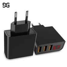 GUSGU светодиодный цифровой 3 порта USB зарядное устройство универсальное ЕС вилка настенное зарядное устройство для мобильного телефона для iPhone X 8 7 для samsung S8 S9 адаптер