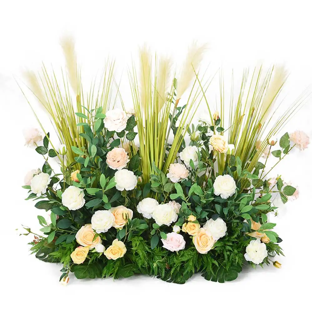 

Artificial Flower Floral Scene Layout For Wedding Party Home Decoration Road Guide Flower Row Floral Background Wall Fake Flower