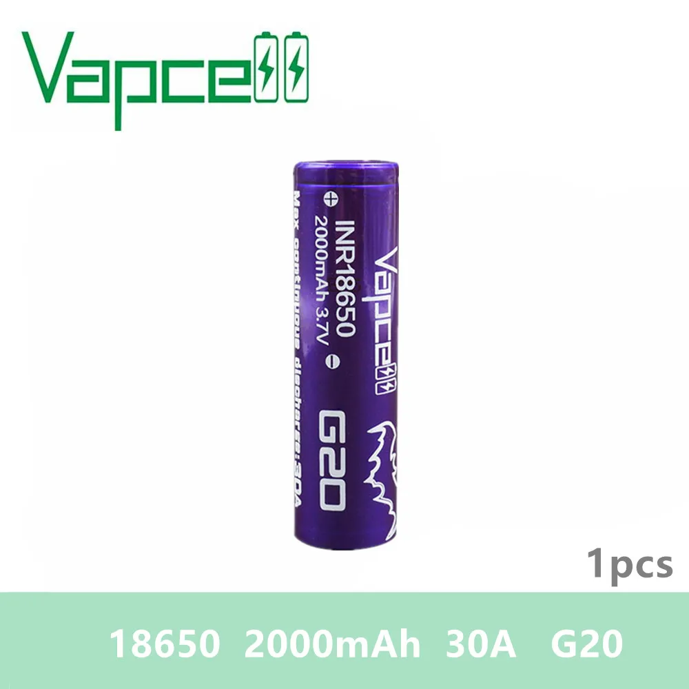 1 шт. Vapcell Оригинал H20/G20 18650 батарея 2000 мАч 30A 3 7 в высокий поток энергии