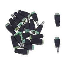 2 Packs 10 pair adapter connector Jack Male to female DC for CCTV 2.1×5.5mm