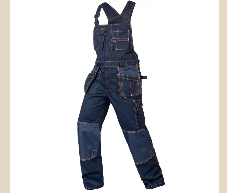 CCGK bib overalls men work coveralls multi-functional pockets repairman strap jumpsuits pants wear-resistance working uniforms (7)