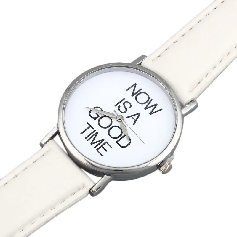 Women's watches casual watches NOW IS A GOOD TIME Womens Leather Band Analog Quartz Dial Wrist Watch clock Reloj mujer M06 (2)