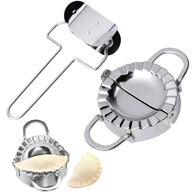 2Pcs/Set Stainless Steel Dumpling Maker Dough Cutter Pie Ravioli Dumpling Mould Kitchen Pastry Tools Accessories Cutting Tool