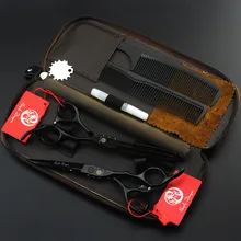 538#6 ''бренд Фиолетовый Дракон 4 шт. костюм черные Парикмахерские ножницы 440C парикмахерские ножницы для резки Thinning ножницы для волос