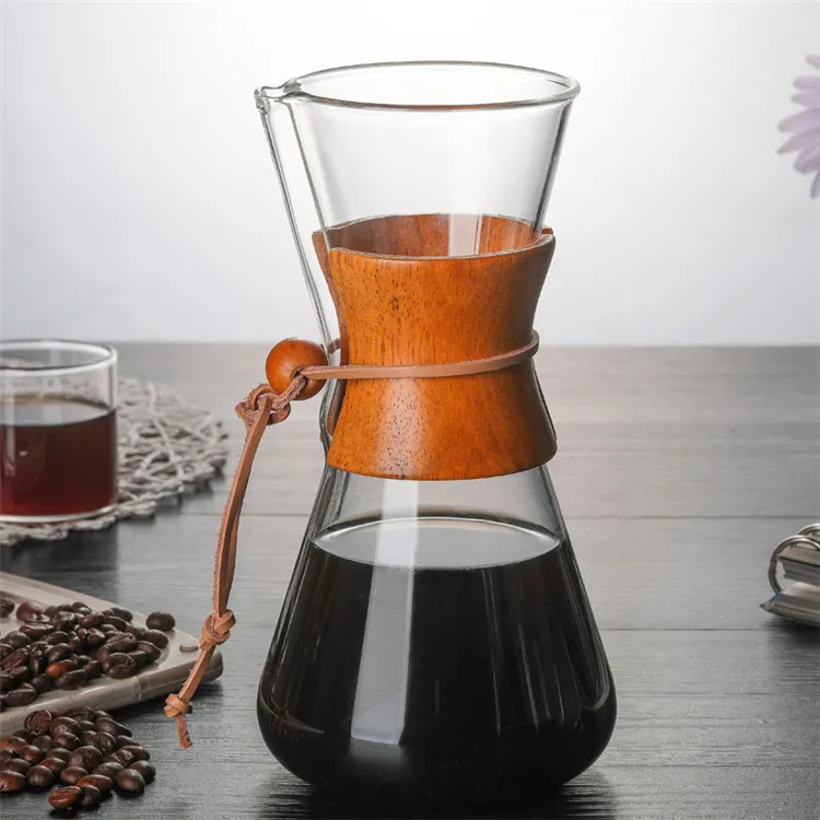 550ML High-borosilicate Glass Pour-over Coffee Pots Manual Drip Pot High Temperature Resistant Glass Coffee Maker Coffeeware