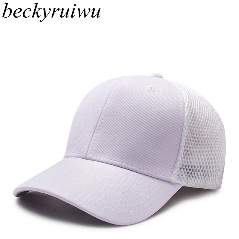 

Big head big size mesh trucker cap full close blank cap women leisure sun hat men's fitted baseball caps 56cm 58cm