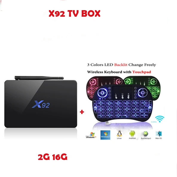 X92 Amlogic S912 android 7,1 tv Box 17,4 3 ГБ 32 ГБ Восьмиядерный 2,4 ГГц/5,8 ГГц WiFi Bluetooth USB 2,0 - Цвет: 2G 16G I8