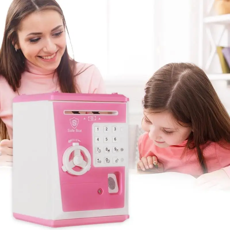 Мини-платье для детей кружевное коробки для накопления денег Дети моделирование электронный банк ATM пароль наличные монеты депозит игрушка может автоматическое оборудование для денег
