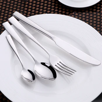 

24pcs Stainless Steel Cutlery Set Dinnerware Tableware Silverware Dinner Fork Knife Drop Shipping