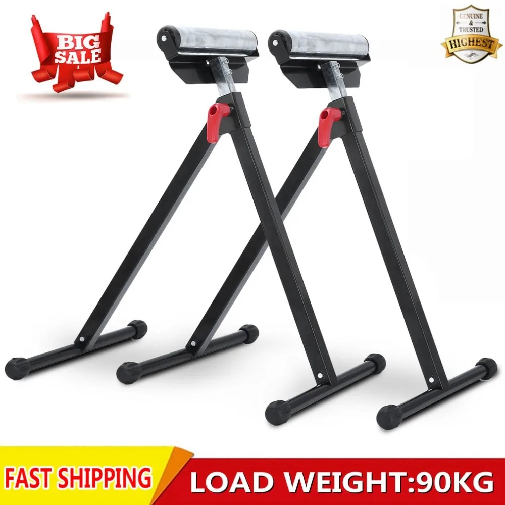 

(Ship From DE)2PCS/SET Universal Telescopic Work Bench Roller Stand Adjustable Roller Support Stand Tools for Woodworking