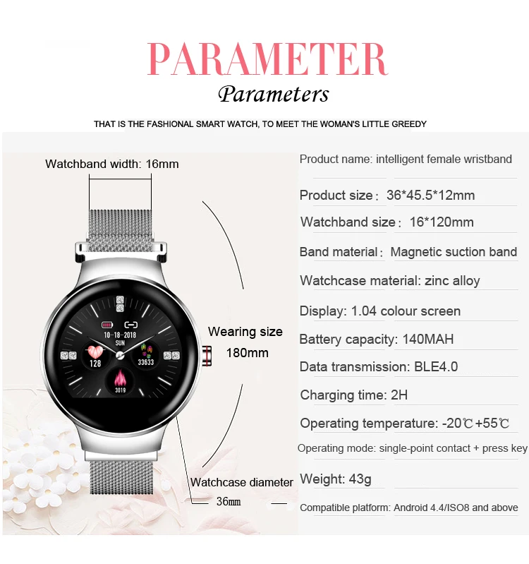 H5 женские Смарт-часы с монитором сердечного ритма, умные часы, спортивные фитнес-трекер IP67, водонепроницаемые женские часы для девочек на Android и IOS