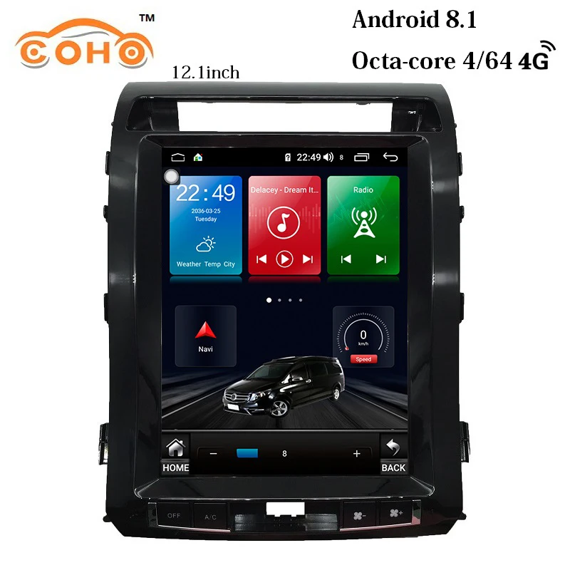 

Car radio Toyota android 8.1 4/64G 8-Core for 2007-2015 Toyota Land Cruiser 12.1 inch with BT DSP GPS support mirror 4G internet