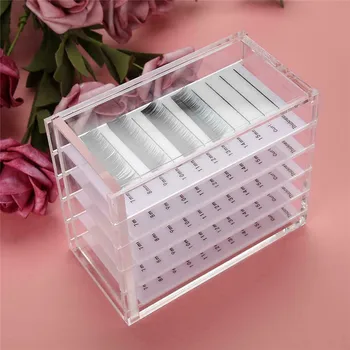 

Clear Fake False Eyelash Care Storage Case Box Display Stand Holder Organizer