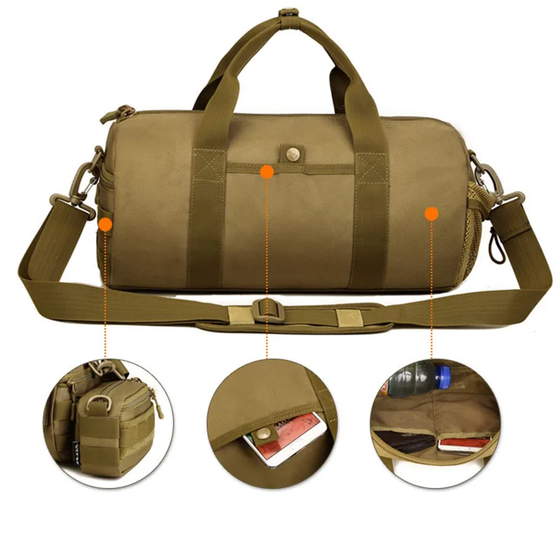 

2019 Wholesale Unisex Durable Nylon Gym Fitness Ultralight Shoulder Duffle Bag Outdoor Sports Camping Hunting Military Bags