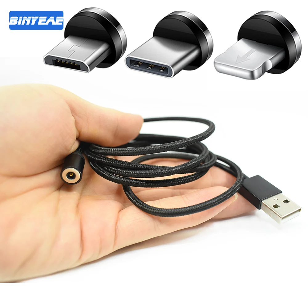 Магнитный зарядный Быстрый кабель для освещения IPhone 7 8 6 X USB автомобильный Micro Type C
