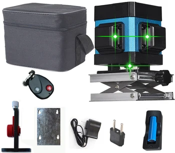 

Green Light 3D 12 Line Level Paving Tile Grounding Instrument Decor Measurement Horizontal Line Height 7mm Remote Control