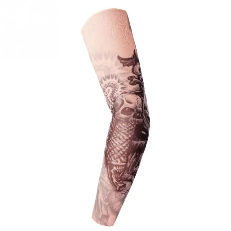 Новые эластичные Поддельные Временные татуировки рукава конструкции тела руки чулки гетры для прохладных мужчин женщин