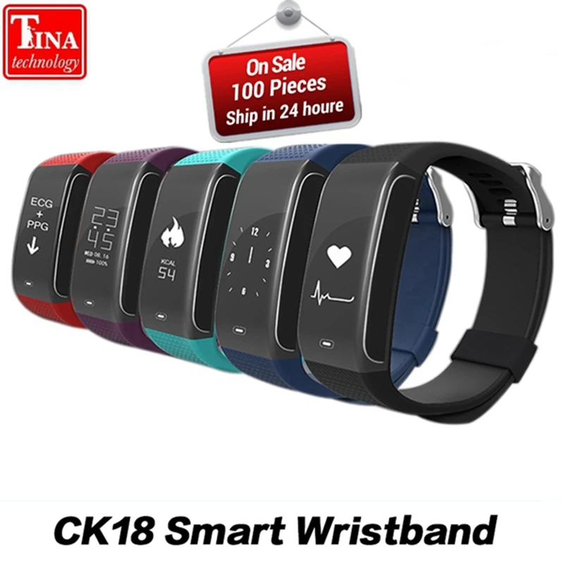 

CK18 ECG Heart Rate Monitor Blood Pressure Monitoring Smart Bracelet Sports Bluetooth Sleep Monitor Watch Smart Phone Bracelet