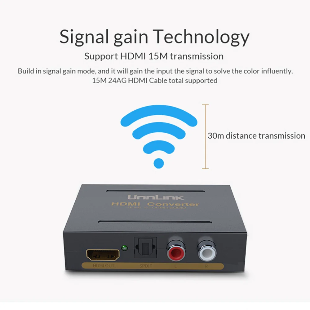 Unnlink HDMI аудио экстрактор конвертер сплиттер UHD4K@ 30 Гц HIFI5.1 SPDIF Toslink Оптический RCA для огня ТВ-палка Chromecast Roku