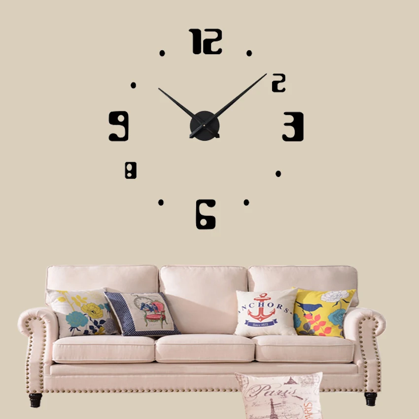 

Creative Quartz Wall Mounted Clocks Free Shipping New Watch Wall Clocks Horloge 3d Diy Mirror DIY Large Digitial Wall Clocks